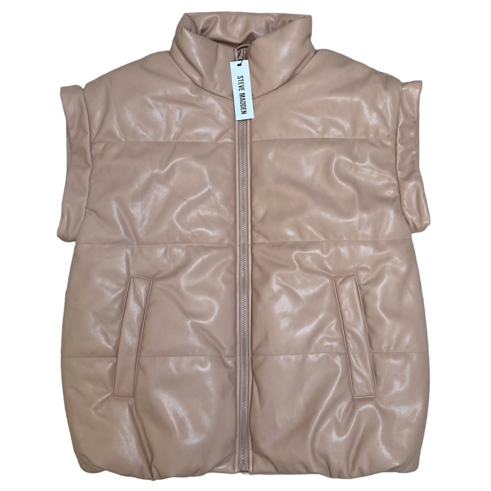Steve Madden Puffer Oversized Vest Coat Zip Up
